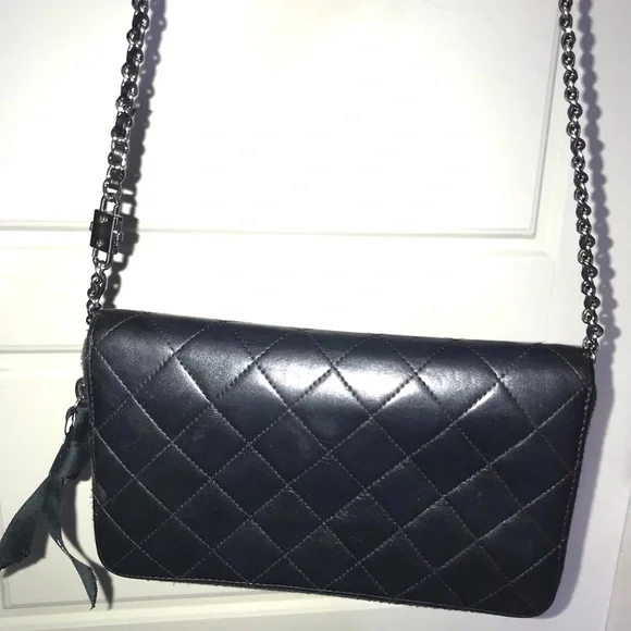 Authentic Chanel Wallet with Added Chain - Comes with Box and Card - Picture 9 of 16